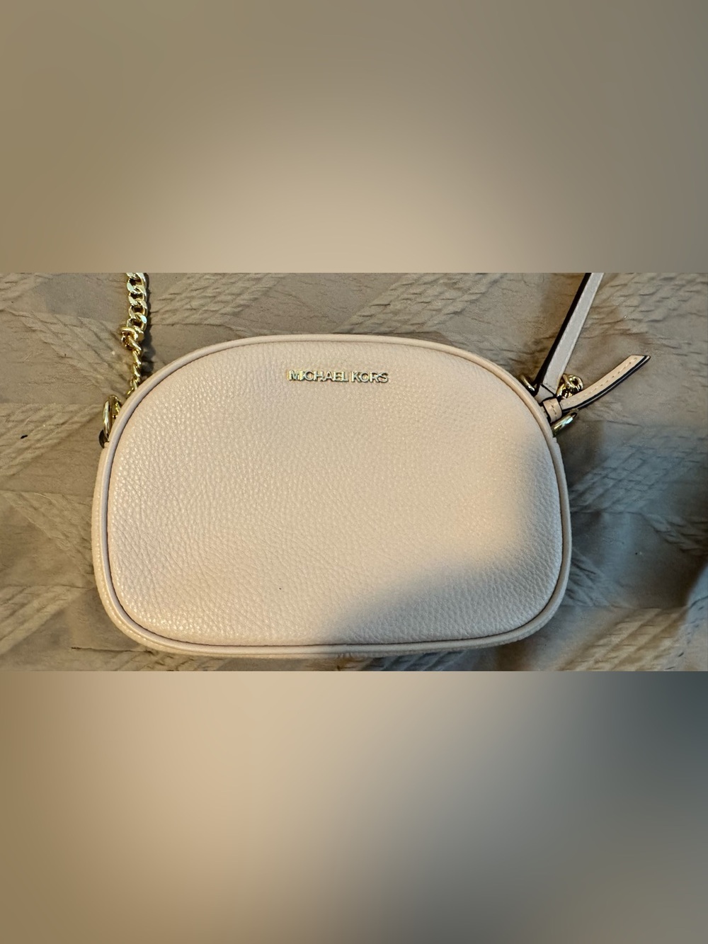 Michael Kors Blush Pink Pebbled Leather Crossbody with Gold Hardware